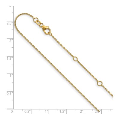 14K Yellow Gold 1.1mm Round Cable Chain – view 7