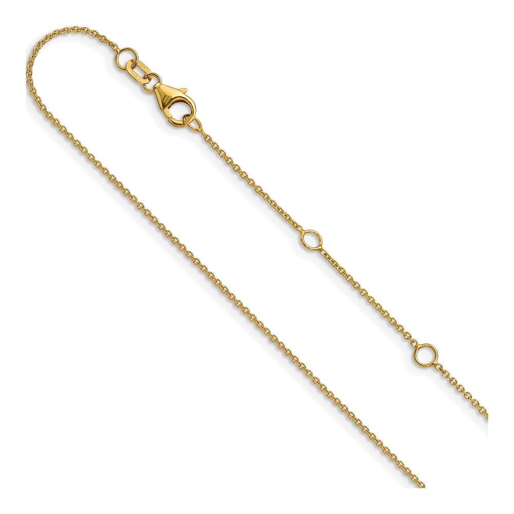 14K Yellow Gold 1.1mm Round Cable Chain