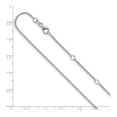 14K White Gold 1.4mm Round Cable Chain – view 7