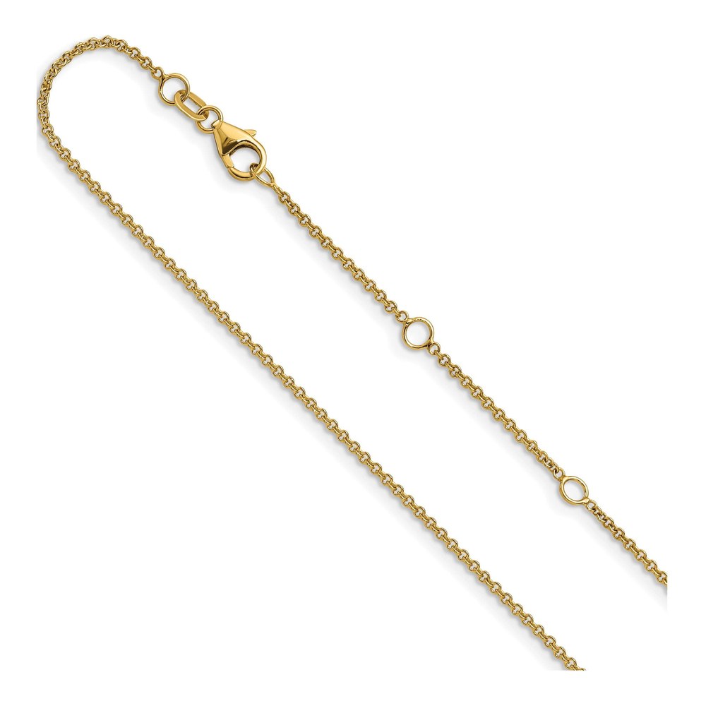14k Yellow Gold Adjustable Cable Chain, 18in