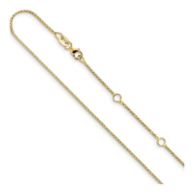 14K Yellow Gold 1mm Diamond-Cut Open Franco Chain