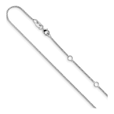14K White Gold 1mm Diamond-Cut Open Franco Chain