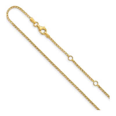 14K Yellow Gold 1.4mm Diamond-Cut Open Franco Chain