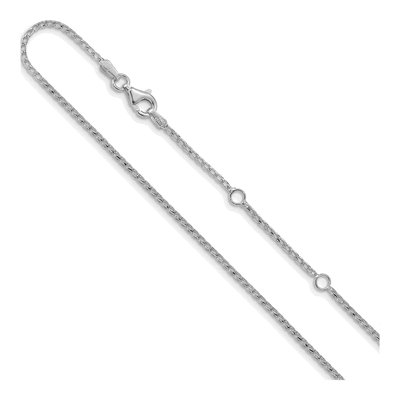 14K White Gold 1.4mm Diamond-Cut Open Franco Chain
