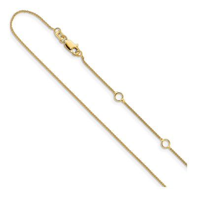 14K Yellow Gold 0.8mm Baby Wheat Chain