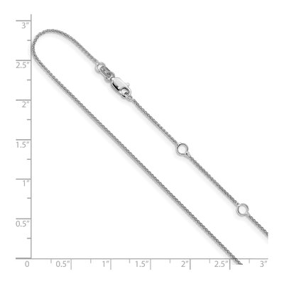 14K White Gold 1mm Wheat Chain – view 8