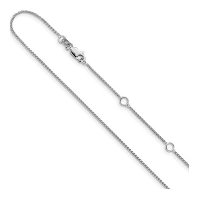 14K White Gold 1mm Wheat Chain