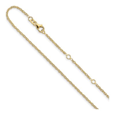 14K Yellow Gold 1.5mm Diamond-Cut Rope Chain