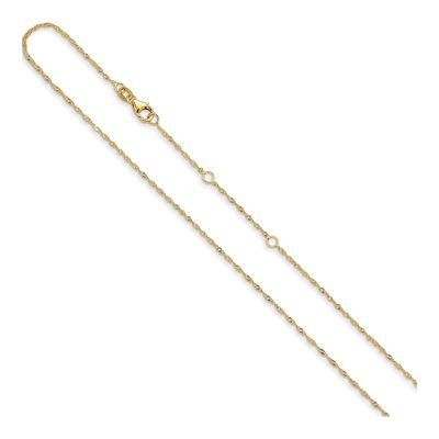 14K Yellow Gold 1.25mm Singapore Chain – view 3