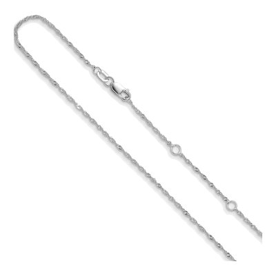 14K White Gold 1.25mm Singapore Chain