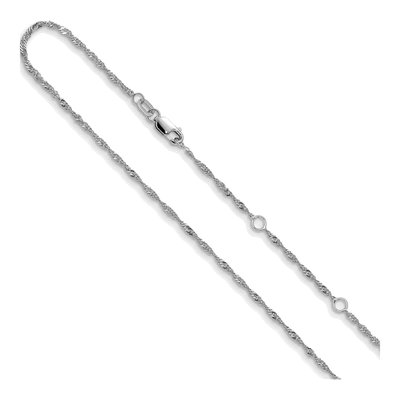 14K White Gold 1.5mm Singapore Chain