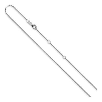 14K White Gold 0.85mm Box Chain – view 3