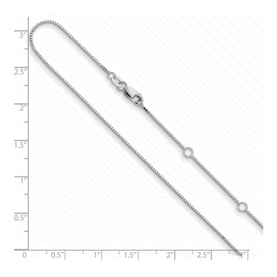 14K White Gold 0.85mm Box Chain – view 7