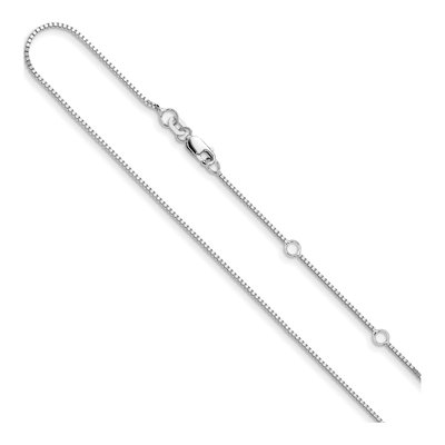14K White Gold 0.95mm 95mm Box Chain