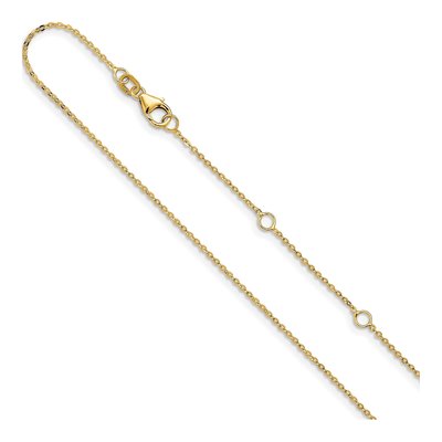 14K Yellow Gold 1.2mm Flat Cable Chain