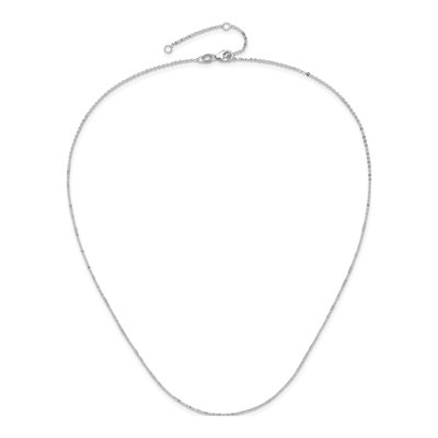 14K White Gold 1.2mm Flat Cable Chain – view 5
