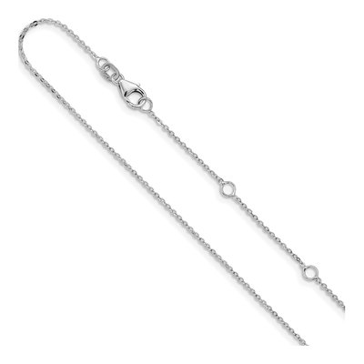 14K White Gold 1.2mm Flat Cable Chain