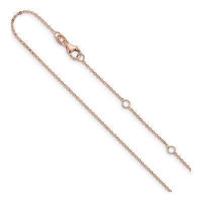 14K Rose Gold 1.2mm Flat Cable Chain