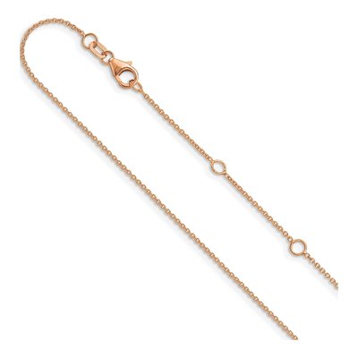 14K Rose Gold 1.25mm Round Cable Chain