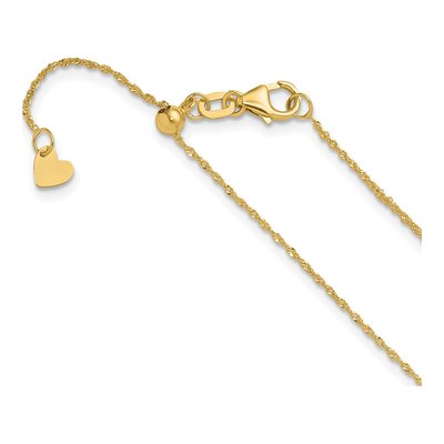 14K Yellow Gold 0.95mm Sparkle Singapore Chain