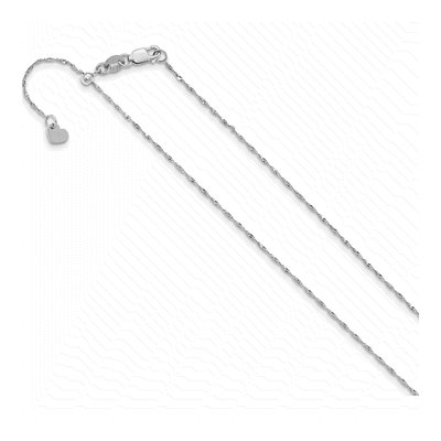 14K White Gold 0.95mm Sparkle Singapore Chain