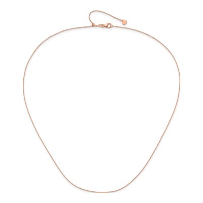 14K Rose Gold 1mm Diamond-Cut Cable Chain – view 5