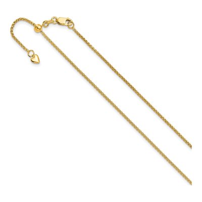 14K Yellow Gold 1.35mm Round Box Chain
