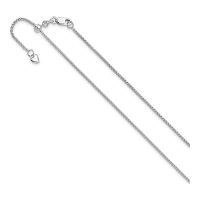 14K White Gold 1.35mm Round Box Chain