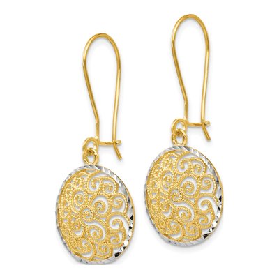 14K Two-Tone Gold Filigree Dangle Earrings – view 3