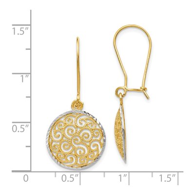 14K Two-Tone Gold Filigree Dangle Earrings – view 5
