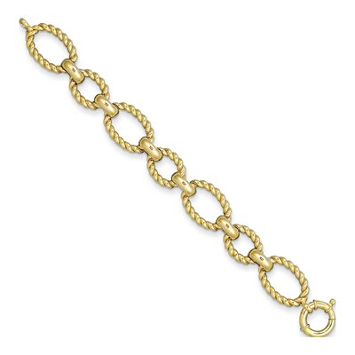 14K Yellow Gold 20mm Twisted Twist Link Chain Bracelet – view 2