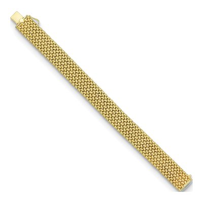 14K Yellow Gold 15mm Semi-Solid Mesh Chain Bracelet – view 2