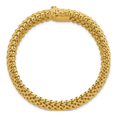 14K Yellow Gold 15mm Semi-Solid Mesh Chain Bracelet – view 4