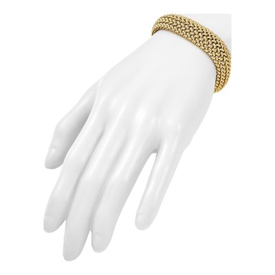 14K Yellow Gold 15mm Semi-Solid Mesh Chain Bracelet – view 6