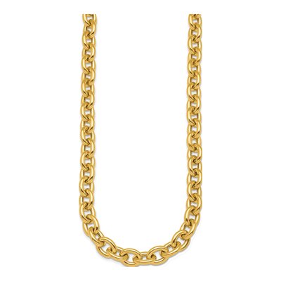 14K Yellow Gold 10.5mm Hollow Open Cable Chain – view 3