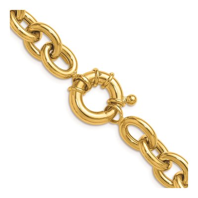 14K Yellow Gold 10.5mm Hollow Open Cable Chain – view 4