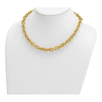 14K Yellow Gold 10.5mm Hollow Open Cable Chain – view 5