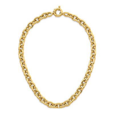 14K Yellow Gold 10.5mm Hollow Open Cable Chain – view 6