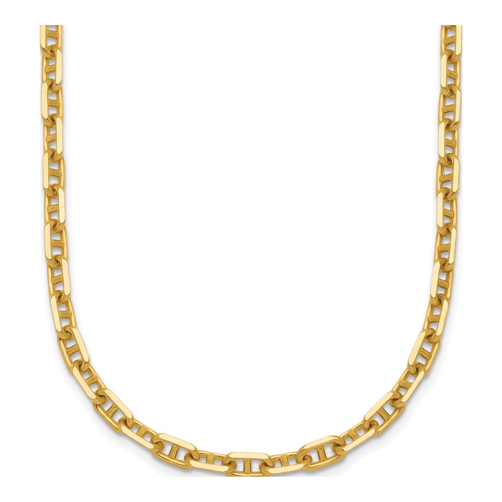 Herco 14K Yellow Gold Polished 4.2mm Solid Anchor 18 Inch Chain Necklace with Lobster Clasp