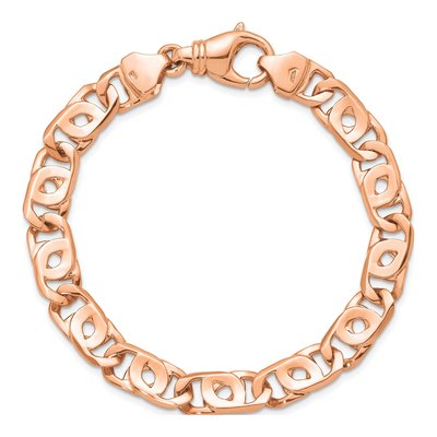 14K Rose Gold 8.1mm Fancy Link Bracelet – view 4