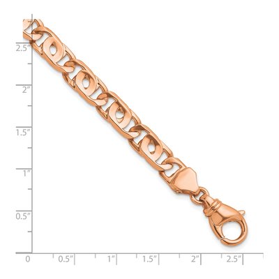 14K Rose Gold 8.1mm Fancy Link Bracelet – view 5