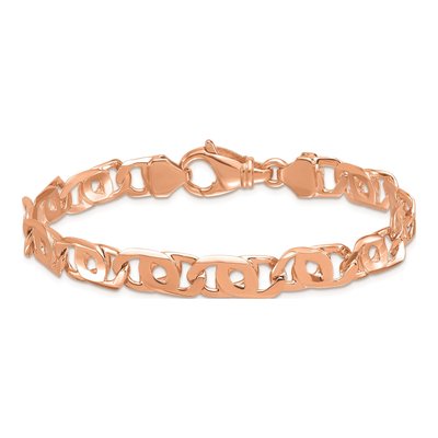 14K Rose Gold 8.1mm Fancy Link Bracelet – view 3
