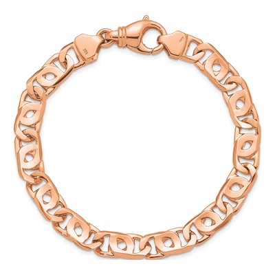 14K Rose Gold 8.1mm Fancy Link Bracelet – view 4