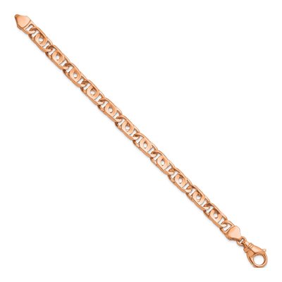 14K Rose Gold 8.1mm Fancy Open Link Chain Anklet – view 2
