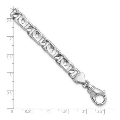 14K White Gold 8.1mm Fancy Open Link Chain Bracelet – view 5