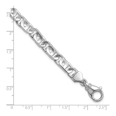 14K White Gold 8.1mm Fancy Open Link Chain Bracelet – view 5