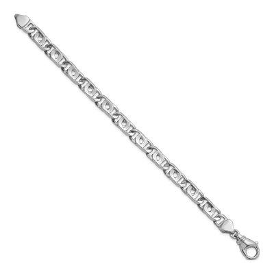 14K White Gold 8.1mm Fancy Open Link Chain Anklet – view 2