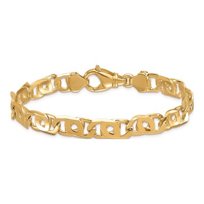 14K Yellow Gold 8.1mm Fancy Link Chain Bracelet – view 4