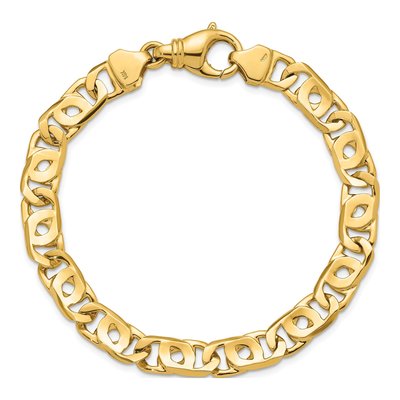 14K Yellow Gold 8.1mm Fancy Link Chain Bracelet – view 5
