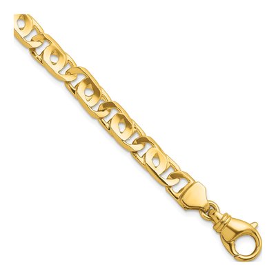 14K Yellow Gold 8.1mm Fancy Open Link Chain Anklet